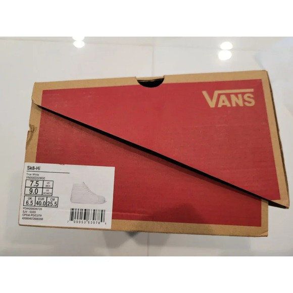 Vans SK8-HI VN000D5I00 True White Skateboarding Men 7.5 Women's 9 - Brand New - Picture 9 of 10